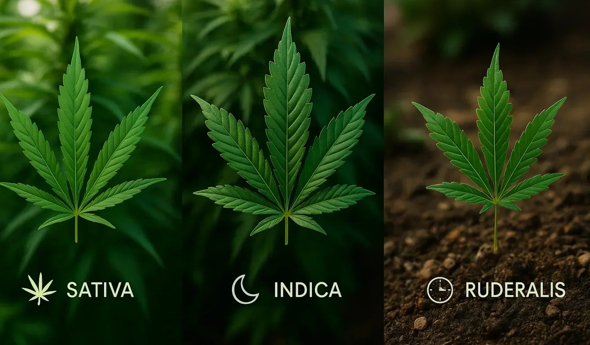 Was ist der Unterschied von Sativa, Indica, und Ruderalis.