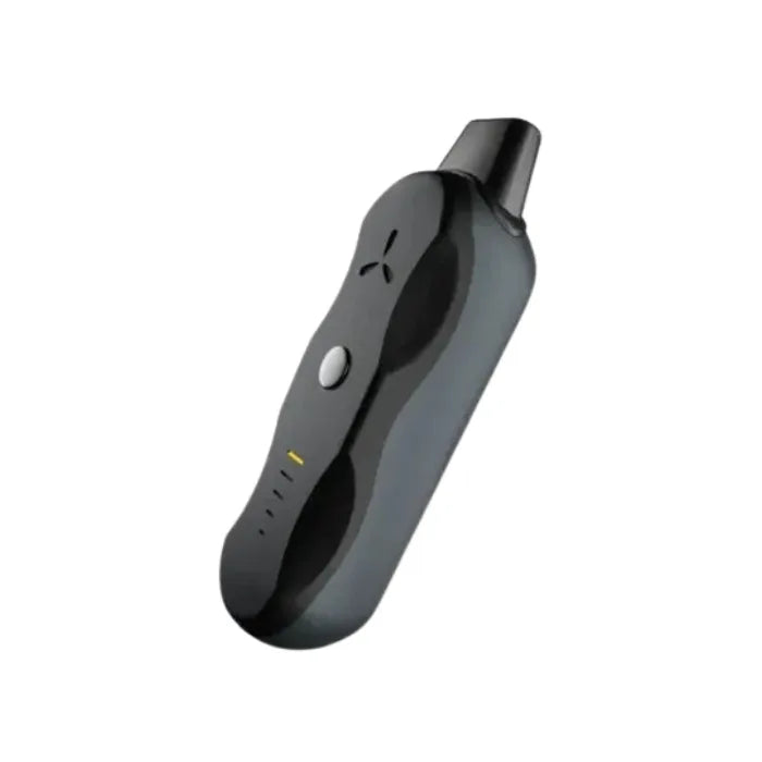 AirVape XS GO Vaporizer in Onyx-Schwarz, Seitenansicht mit Knopf, LED-Anzeige und Mundstück