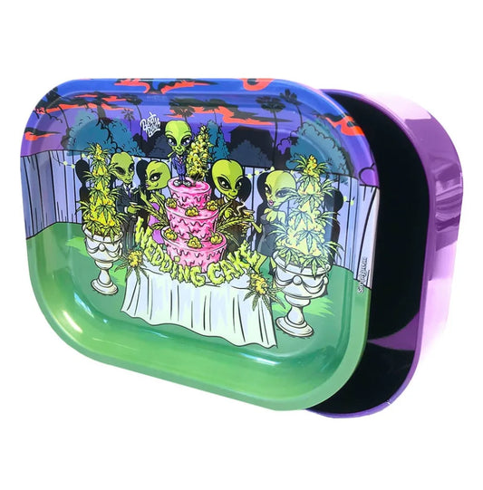 Best Buds Wedding Cake Rolling Tray Metall Thin Box mit Aufbewahrungsbox Alien lila kaufen