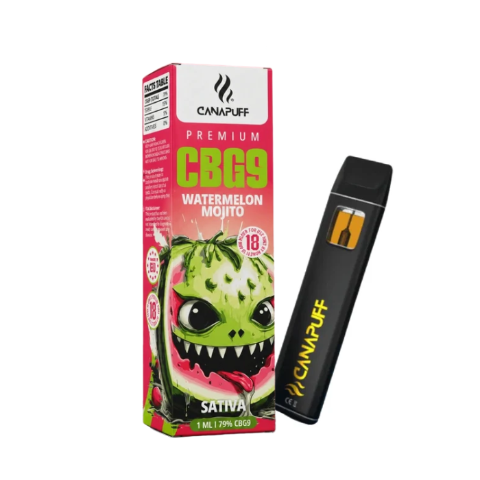 CBG9 Vape von Canapuff Wassermelone und Mojito Geschmack