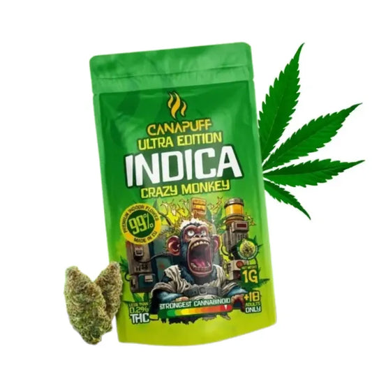 Canapuff Indica Blüten Crazy Monkey Ultra Edition 99% CBD, 1 Gramm Verpackung