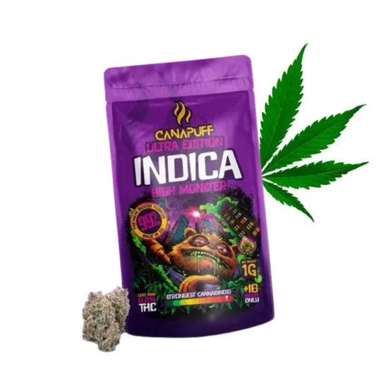 Canapuff Indica Blüten High Monster Ultra Edition 99% CBD, 1 Gramm Verpackung