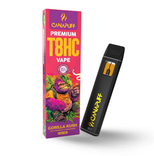 Gorilla Kush T8HC Vape von Canapuff - kompakter Einweg-Vaporizer mit klassischem Kush-Aromaprofil, 95% T8HC, 1 ml