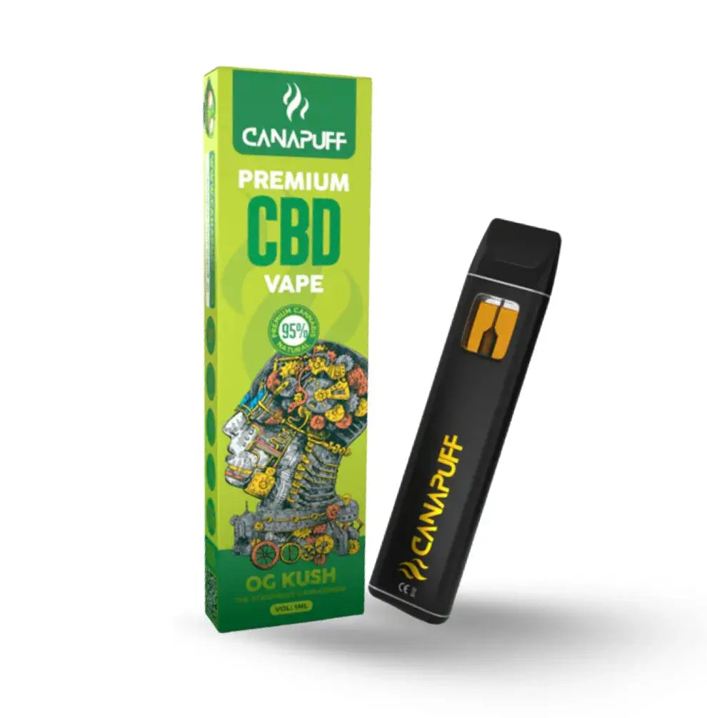 Canapuff CBD Vape OG Kush 95% 1ml Einweg Vape Pen reines CBD kein THC Kush-Aroma laborgeprüft