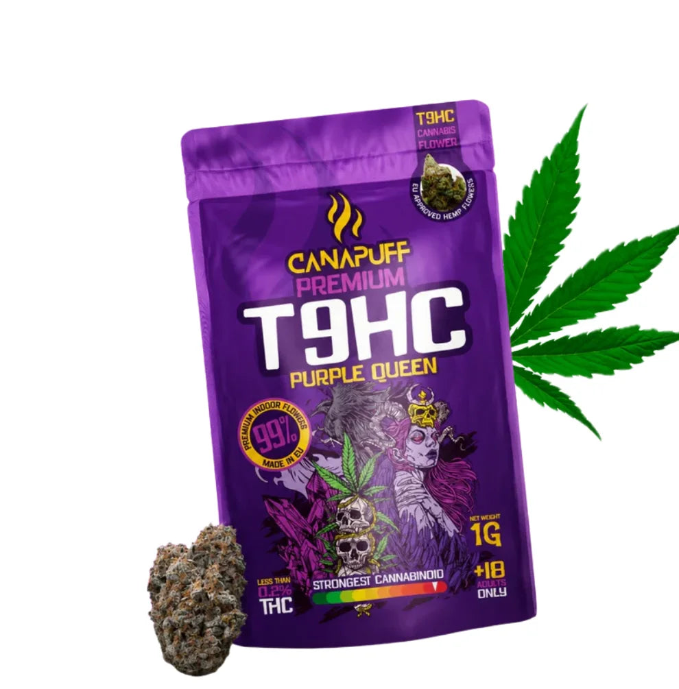 Canapuff Premium T9HC Purple Queen Blüten Verpackung 1 Gramm
