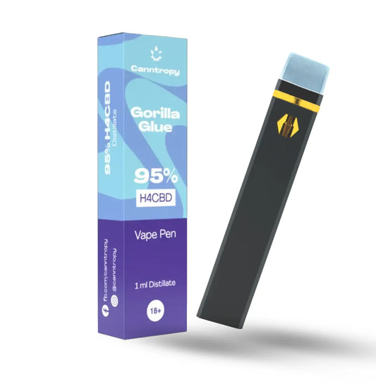 Canntropy H4CBD Vape Pen Gorilla Glue 95% 1ml Einweg Vape blau lila Verpackung kaufen