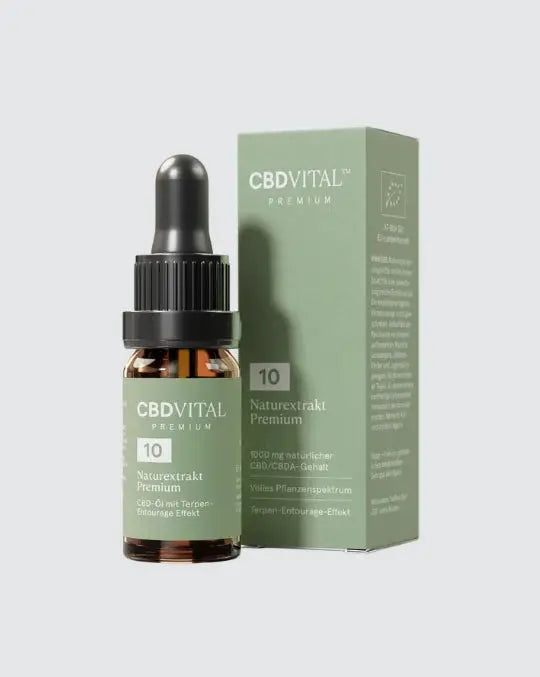 CBD VITAL Naturextrakt Premium 10 % – Vollspektrum CBD Öl mit 1000 mg CBD/CBDa in 10 ml Flasche