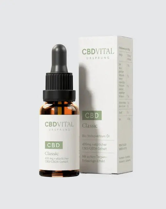 CBD Vital Ursprung Classic CBD Öl – Bio Vollspektrum Öl in 10ml Flasche mit Verpackung