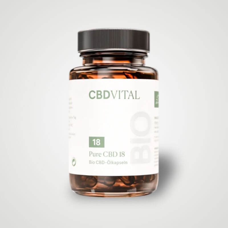 PURE BIO CBD 18 (10%) Kapseln – Bio-Vollspektrum CBD für präzise Dosierung