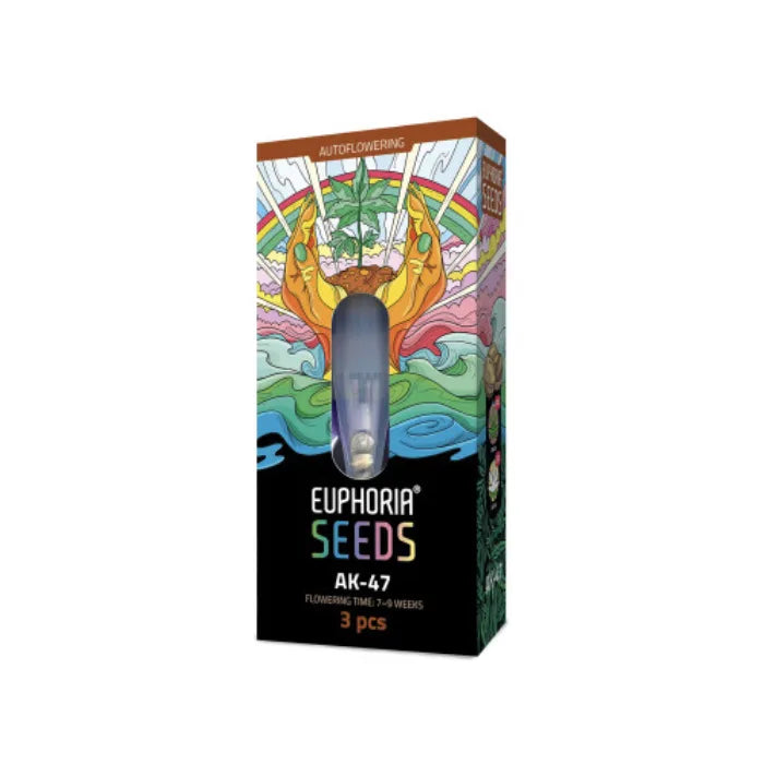 Euphoria Seeds AK-47 Autoflower Samen, Verpackung mit 3 Samen und 7 bis 9 Wochen Blütezeit