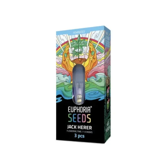Euphoria Seeds Jack Herer feminisierte Samen, Verpackung mit 3 Samen und 7 bis 9 Wochen Blütezeit