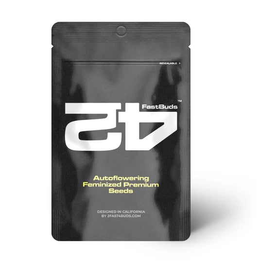 FastBuds Purple Lemonade Auto Cannabissamen Verpackung schwarzes Design Autoflowering Feminized California