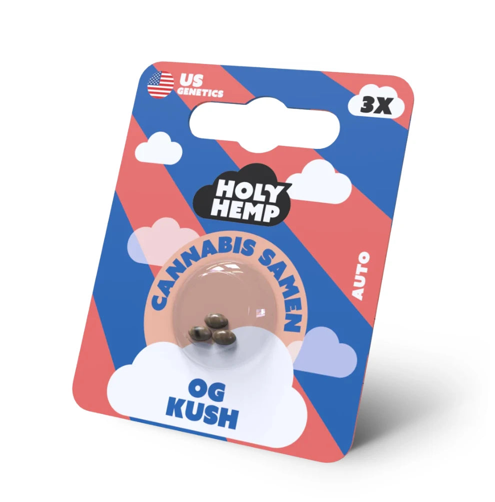 Holy Hemp OG Kush Auto Automatic – 3 feminisierte Autoflowering Cannabis Samen Verpackung