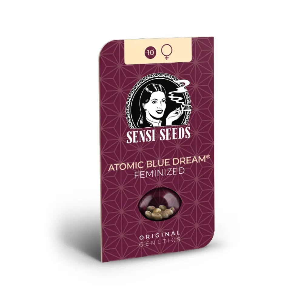 Sensi Seeds Atomic Blue Dream Feminisiert – Cannabis Hanfsamen Verpackung Sativa-Hybrid