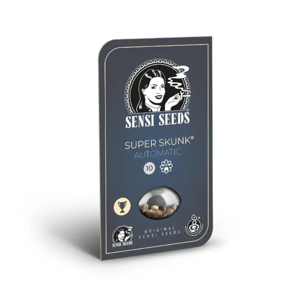 Super Skunk Automatic Hanfsamen von Sensi Seeds Produktpackung frontal