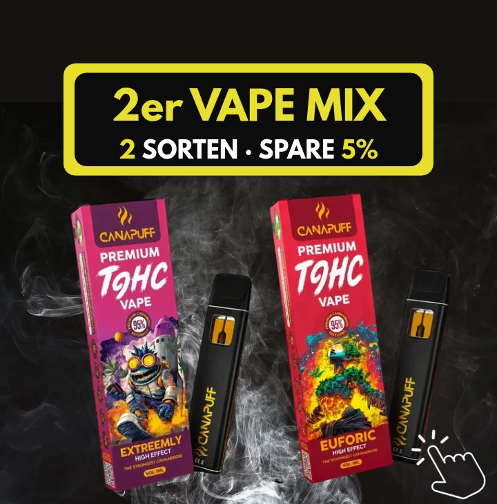 Canapuff T9HC Vape 2er Bundle Extreemly und Euforic 95 Prozent 1ml Set KANNOBA